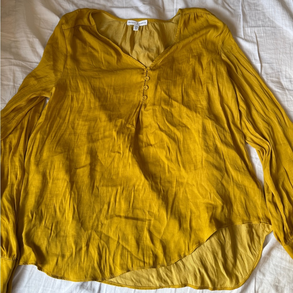 Maison D Amelie Elegant Mustard Blouse for Women